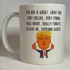 Orca Coatings Trump Cartoon White Ceramic Mug with Daddy Saying